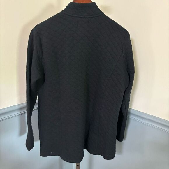 Blue Mountain Quilted Mock Neck Pullover Half Zip Sweatshirt Jacket Size Large - Picture 3 of 3